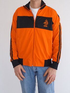 Vintage PSNY Orange Netherlands KNVB Track Jacket Lion Crest Full Zip Soccer M